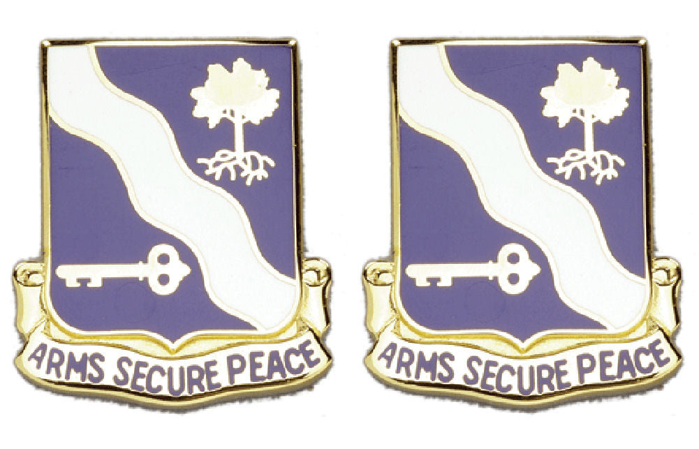 143rd Infantry Distinctive Unit Insignia - Pair - ARMS SECURE PEACE