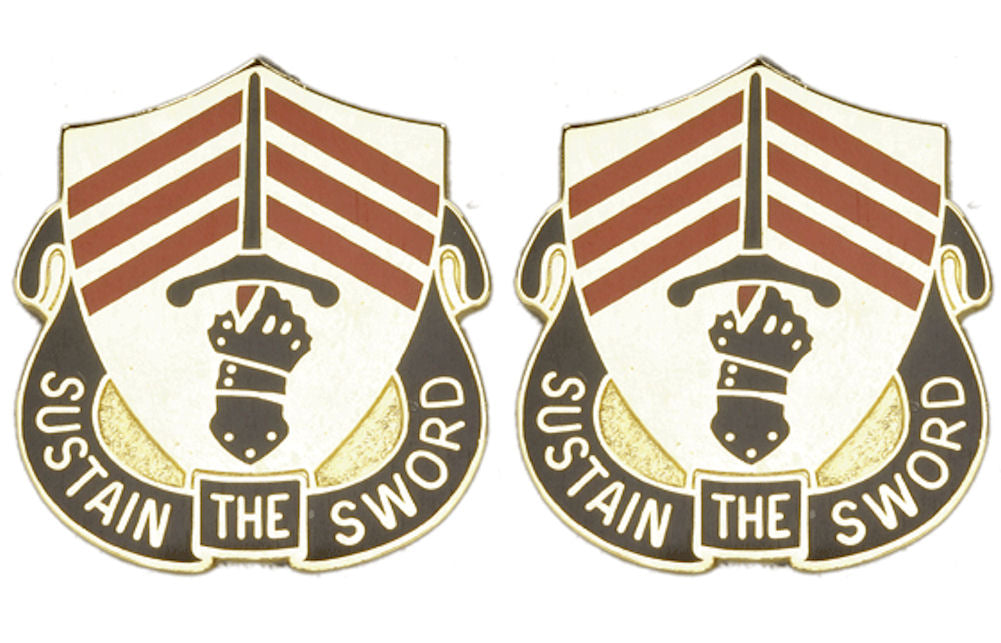 143rd Support Battalion Distinctive Unit Insignia - Pair - SUSTAIN THE SWORD