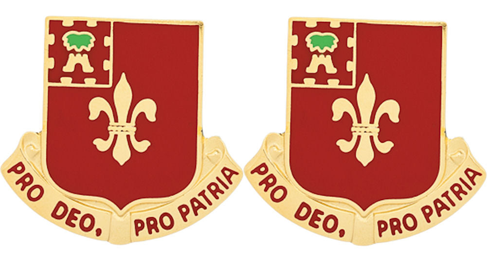 145th Field Artillery Battalion Distinctive Unit Insignia - Pair - PRO DEO PRO PATRIA