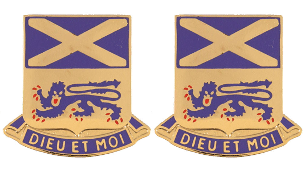 156th Infantry Distinctive Unit Insignia - Pair - DIEU ET MOI