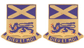 156th Infantry Distinctive Unit Insignia - Pair - DIEU ET MOI