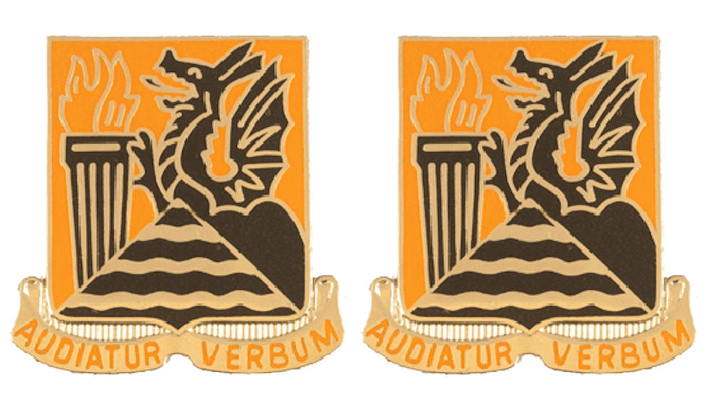 156th Signal Battalion Distinctive Unit Insignia - Pair - AUDIATUR VERBUM