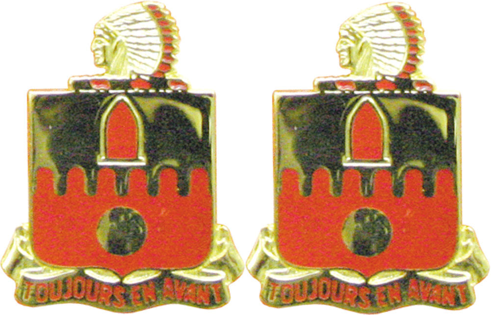 160th Field Artillery Battalion Distinctive Unit Insignia - Pair - TOUJOURS EN AVANT