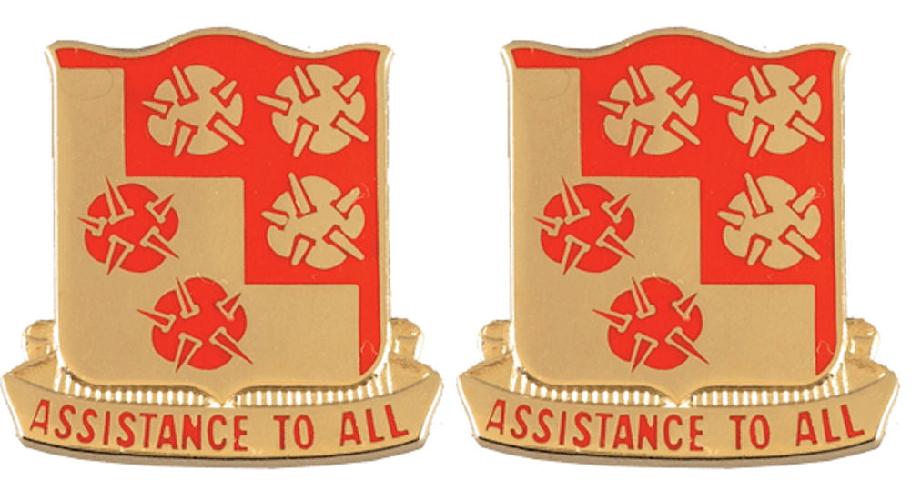 168th Engineering Battalion Distinctive Unit Insignia - Pair - ASSISTANCE TO ALL