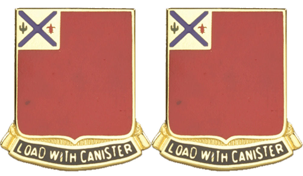 172nd Field Artillery New Hampshire Distinctive Unit Insignia - Pair - LOAD WITH CANISTER