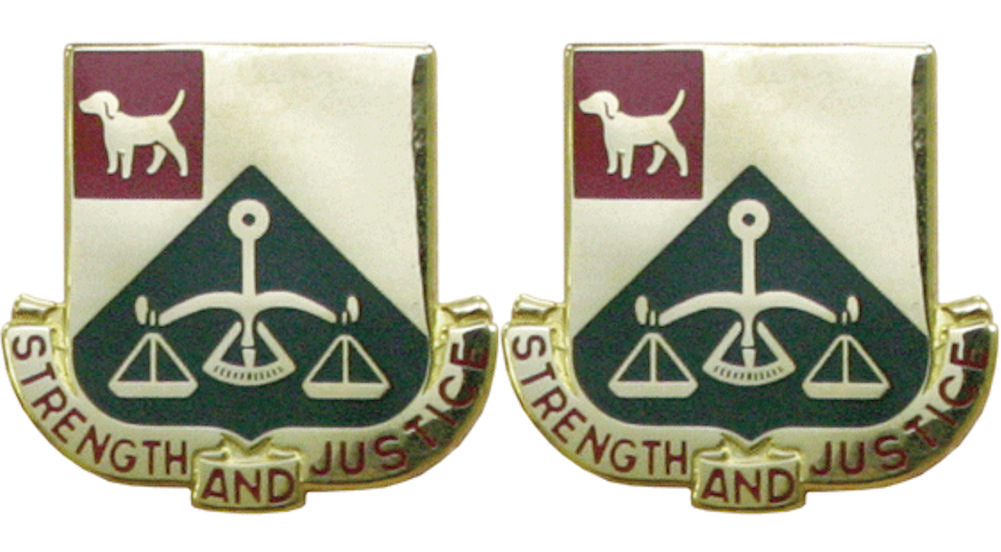 175th Military Police MP Battalion Distinctive Unit Insignia - Pair - STRENGTH AND JUSTICE