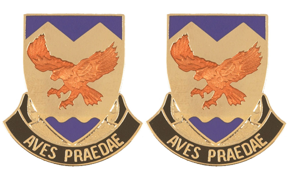 183rd Aviation Battalion Distinctive Unit Insignia - Pair - AVES PRAEDAE