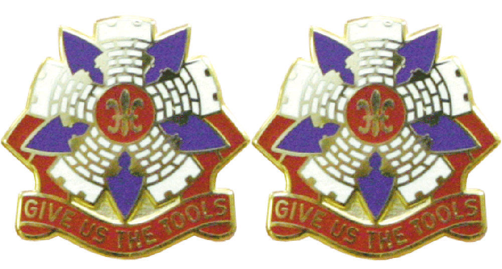192nd Engineering Connecticut Distinctive Unit Insignia - Pair - GIVE US THE TOOLS