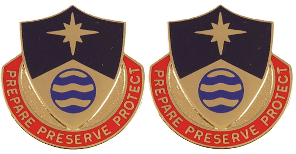 203rd Personnel Services Distinctive Unit Insignia - Pair - PREPARE PRESERVE PROTECT