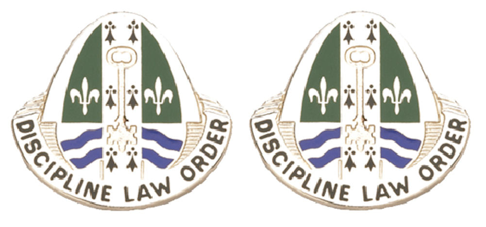 204th Military Police MP Battalion Distinctive Unit Insignia - Pair - DISCIPLINE LAW ORDER