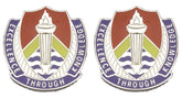 209th Regiment Distinctive Unit Insignia - Pair - EXCELLENCE THROUGH KNOWLEDGE