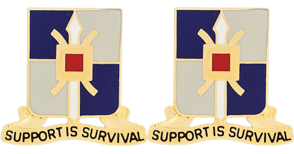 429th SUPPORT BATTALION Distinctive Unit Insignia - Pair - SUPPORT IS SURVIVAL