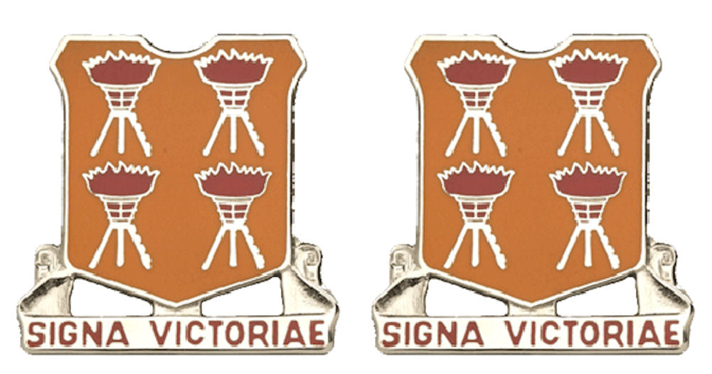 447th SIGNAL BATTALION Distinctive Unit Insignia - Pair - SIGNA VICTORIAE