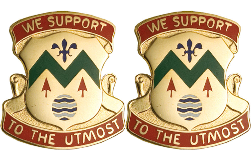 528th SUPPORT BATTALION Distinctive Unit Insignia - Pair - WE SUPPORT TO THE UTMOST