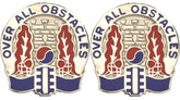 565th ENGINEER BATTALION Distinctive Unit Insignia - Pair - OVER ALL OBSTACLES