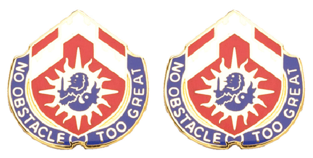 648th ENGINEER BATTALION ARNG CA Distinctive Unit Insignia - Pair - NO OBSTABLE TOO GREAT