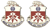 724th ENGINEER BATTALION Distinctive Unit Insignia - Pair - MEN OF THE NORTH