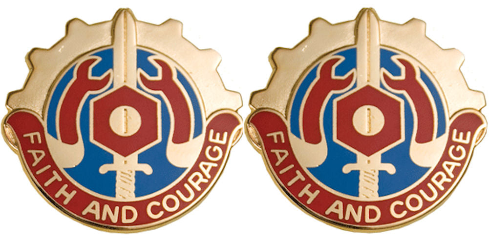 731st MAINTENANCE BATTALION Distinctive Unit Insignia - Pair - FAITH AND COURAGE