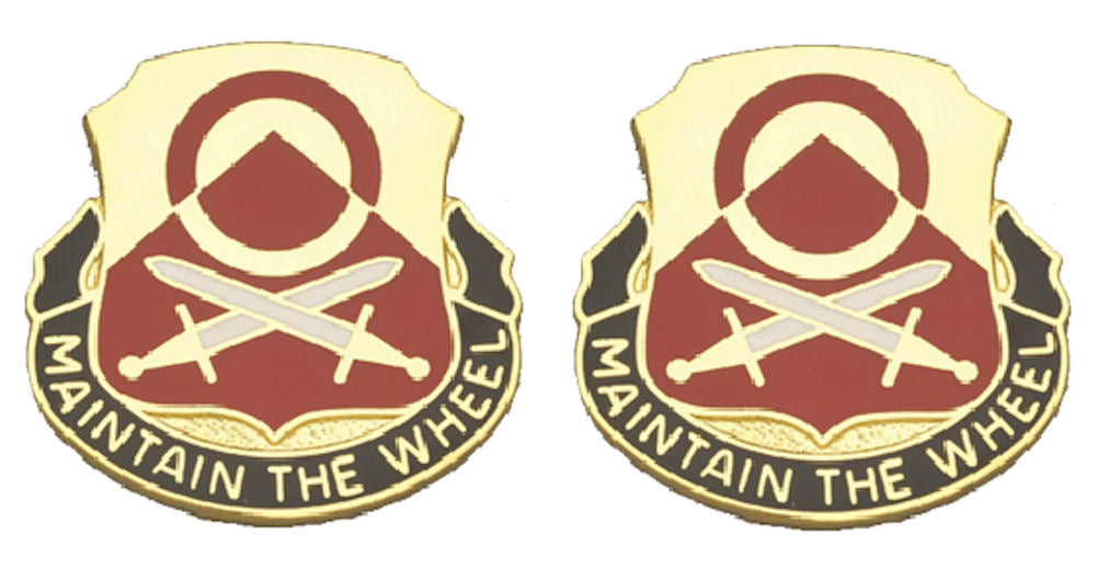 735th SUPPORT BATTALION Distinctive Unit Insignia - Pair - MAINTAIN THE WHEEL