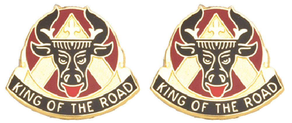 812th TRANSPORTATION BATTALION Distinctive Unit Insignia - Pair - KING OF THE ROAD