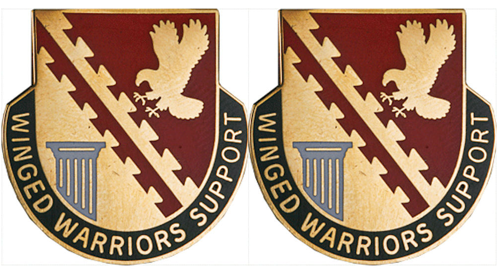 834th SUPPORT BATTALION Distinctive Unit Insignia - Pair - WINGED WARRIORS SUPPORT