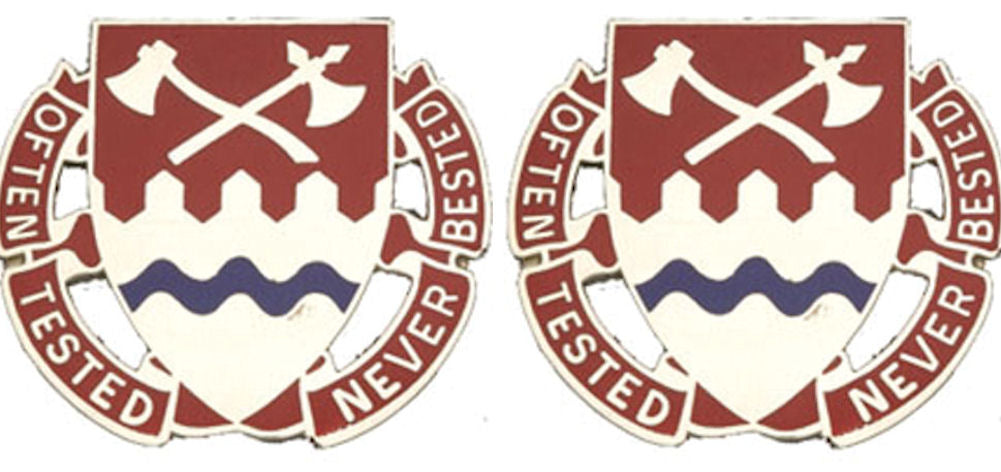 1140th ENGINEER Distinctive Unit Insignia - Pair - OFTEN TESTED NEVER BESTED