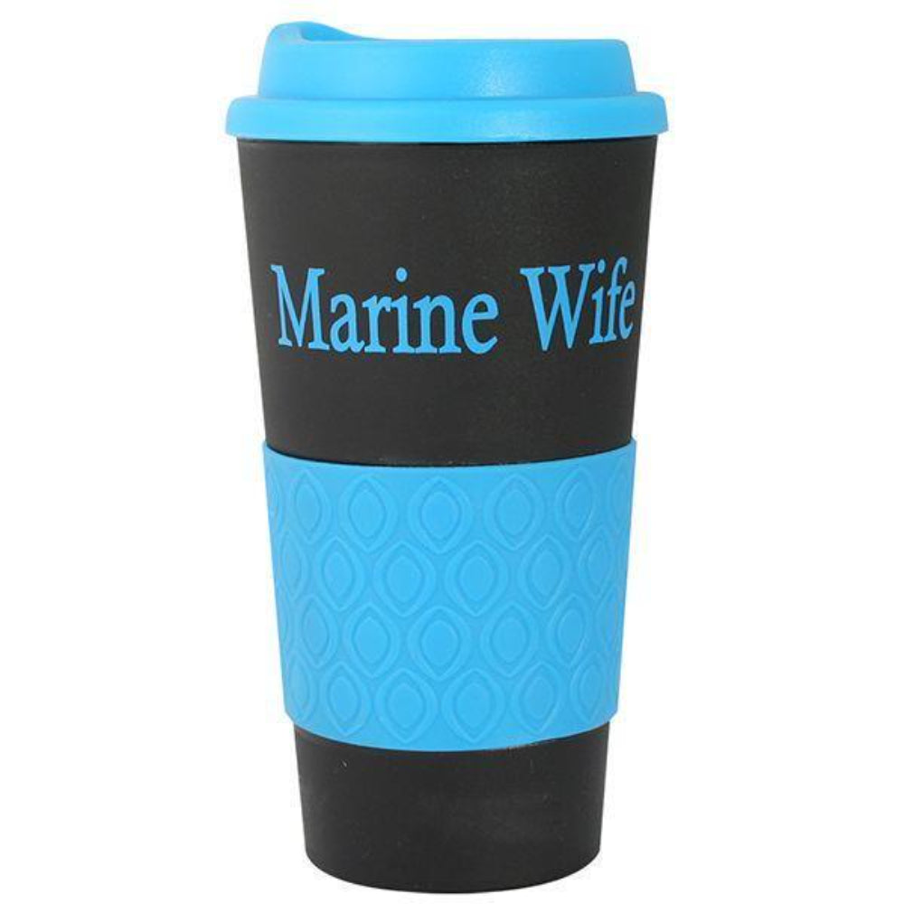 Marine Wife Grip N Go Mug - Black/Blue