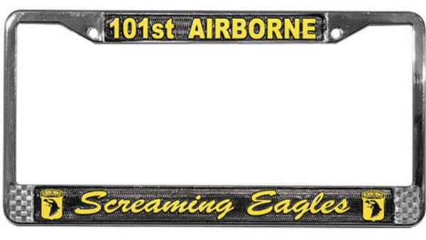 101st Airborne - Screaming Eagles Metal License Plate Frame