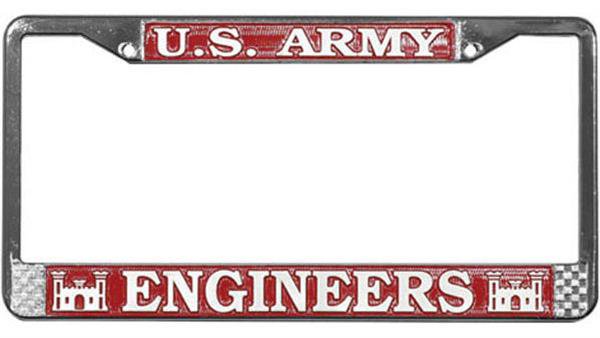 U.S. Army Engineers Metal License Plate Frame