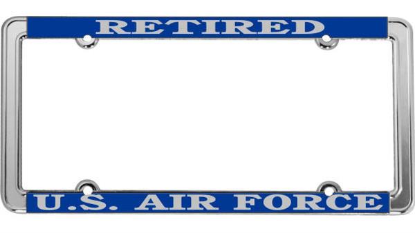 Retired U.S. Air Force Thin Rim License Plate Frame