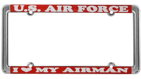 U.S. Air Force - I Love My Airman Thin Rim License Plate Frame