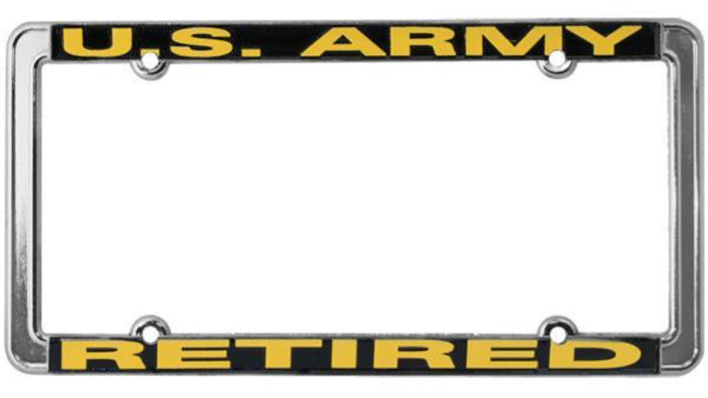 Retired U.S. Army Thin Rim License Plate Frame