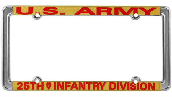 U.S. Army 25th Infantry Division Thin Rim License Plate Frame
