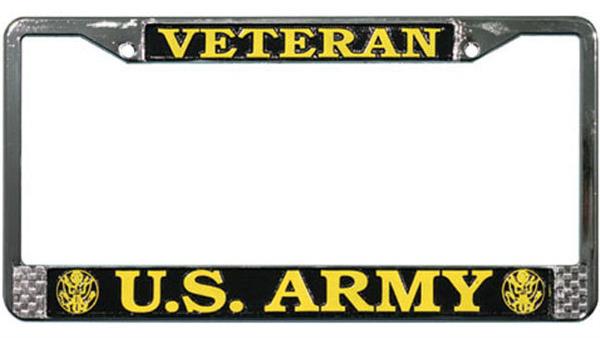 Veteran U.S. Army Metal License Plate Frame