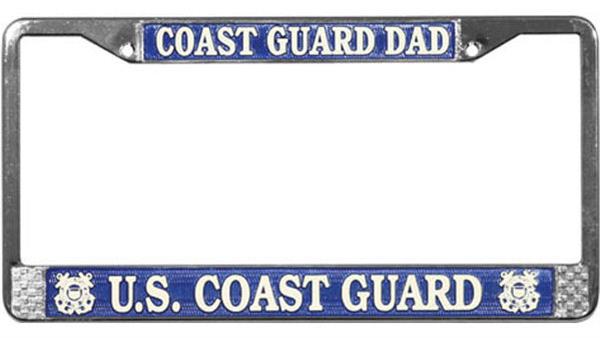 U.S. Coast Guard Dad Metal License Plate Frame