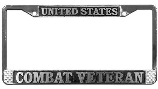 U.S. Combat Veteran Metal License Plate Frame