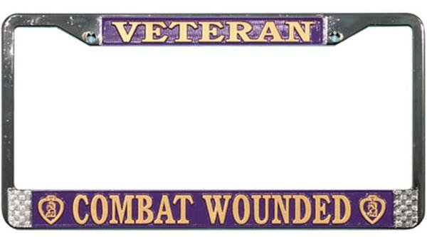 Combat Wounded Veteran Metal License Plate Frame