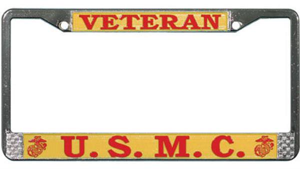 Veteran U.S. Marine Corps Metal License Plate Frame