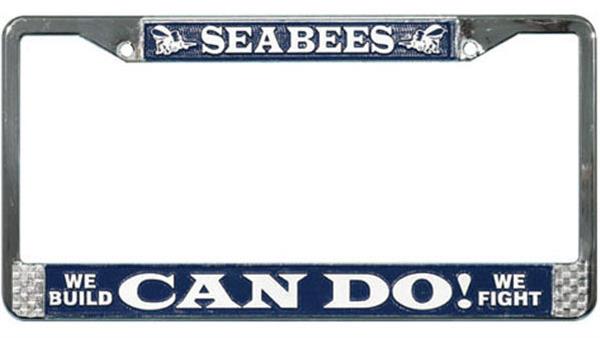 Seabees- Can Do! Metal License Plate Frame