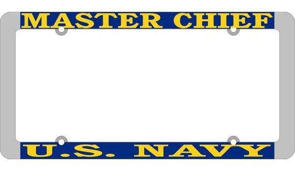 U.S. Navy Master Chief Thin Rim License Plate Frame