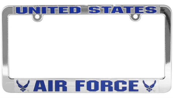 U.S. Air Force Metalized Plastic License Plate Frame