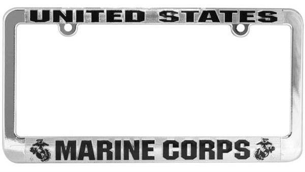 U.S. Marine Corps Metalized Plastic License Plate Frame