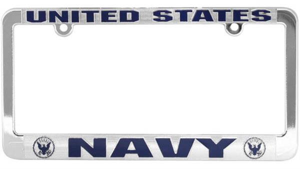 U.S. Navy Metalized Plastic License Plate Frame