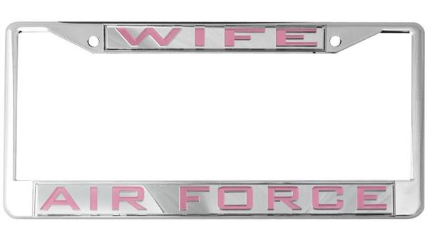 Air Force Wife Mirror Inlaid License Plate Frame