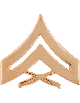 USMC ENLISTED Rank Metal Pin-ons -  GOLD - Pair