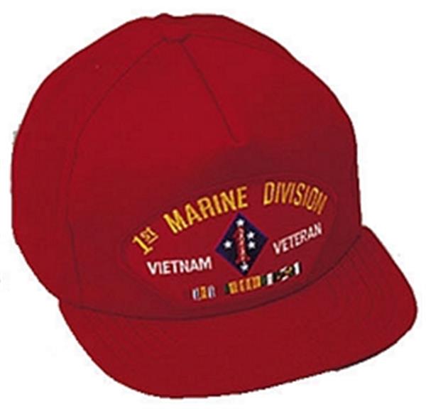 1st Marine Division Vietnam Veteran Ball Cap - RED