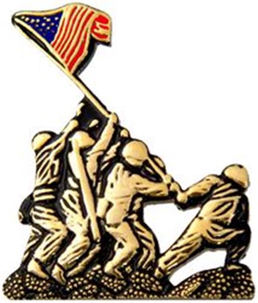 USMC IWO JIMA COLORED FLAG Hat Pin