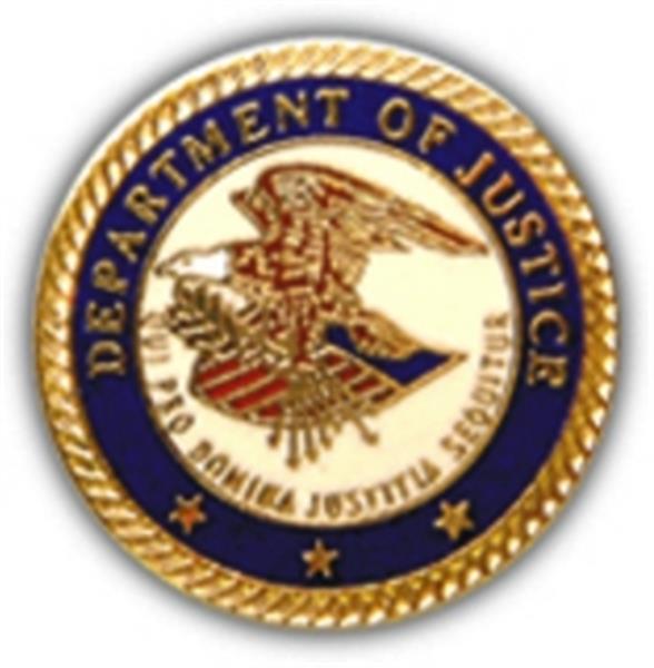 Department Of Justice Logo Small Hat Pin