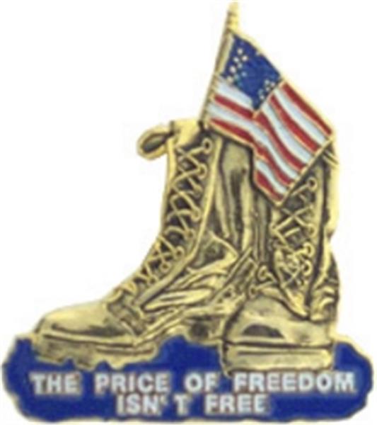 Freedom Is Not Free Boots Small Hat Pin