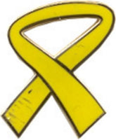Yellow Ribbon Small Hat Pin